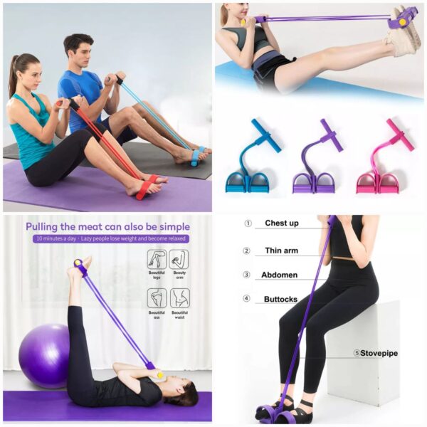 Pedal Resistance Band Tummy Trimmer - (Random Colors)