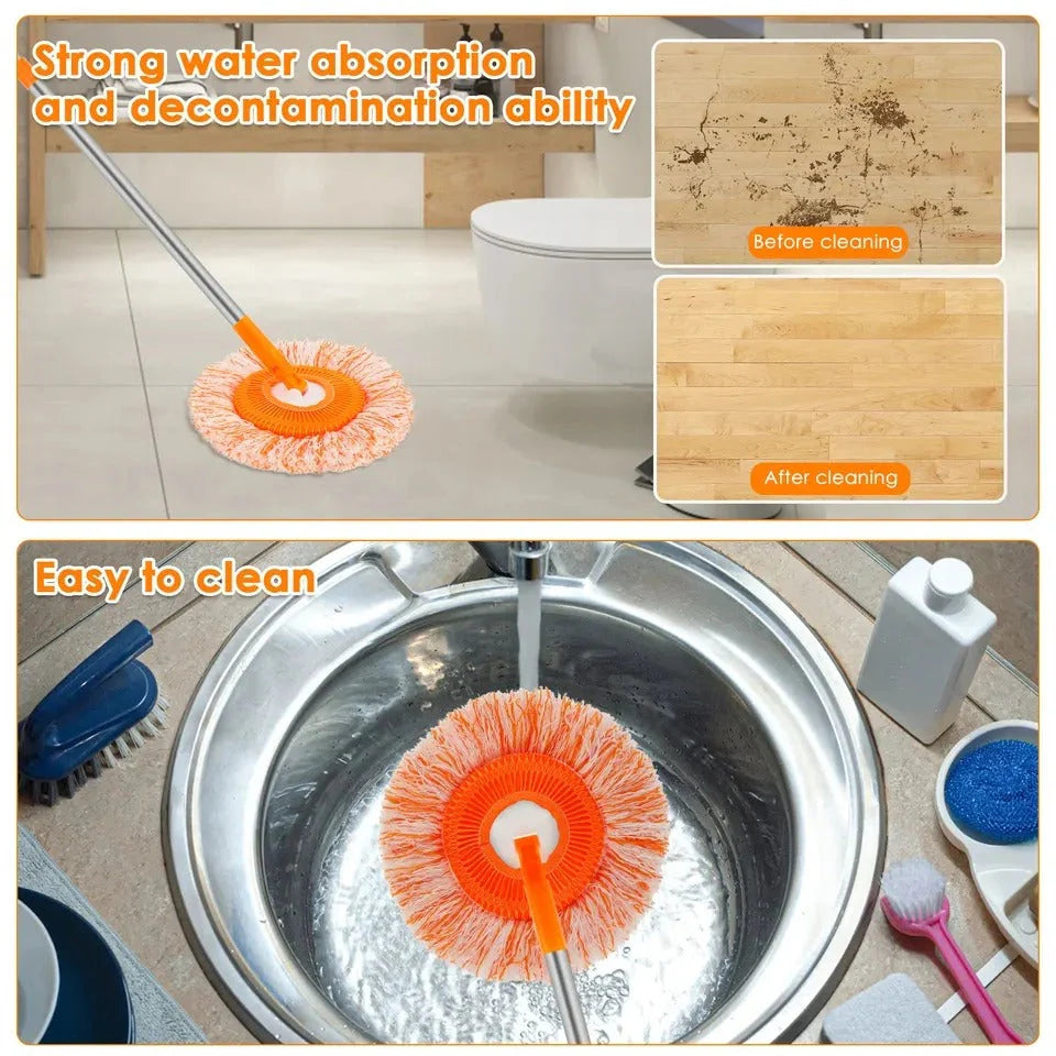 360° Rotating Multi-Functional Spin Mop with Extendable Stainless Steel Handle
