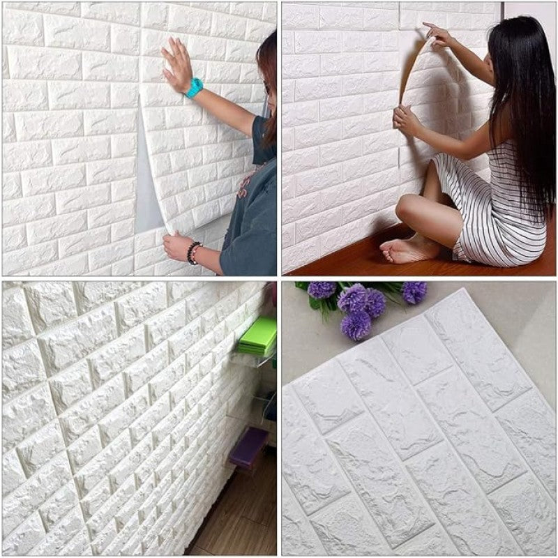 3D Waterproof Foam Brick Wallpaper - (2.25 X 2.50 Feet)