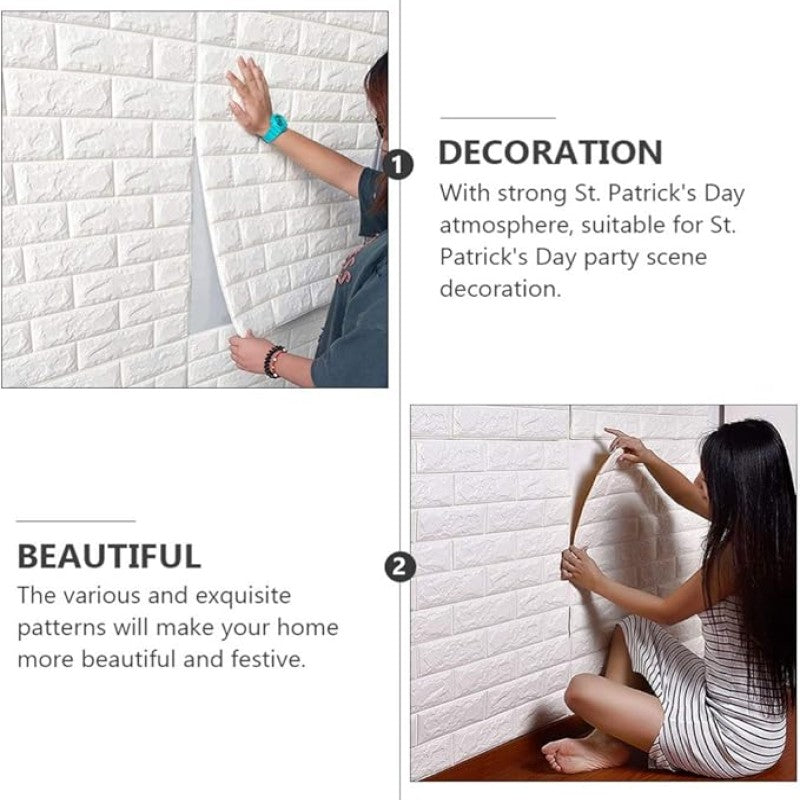 3D Waterproof Foam Brick Wallpaper - (2.26 X 2.52 Feet)