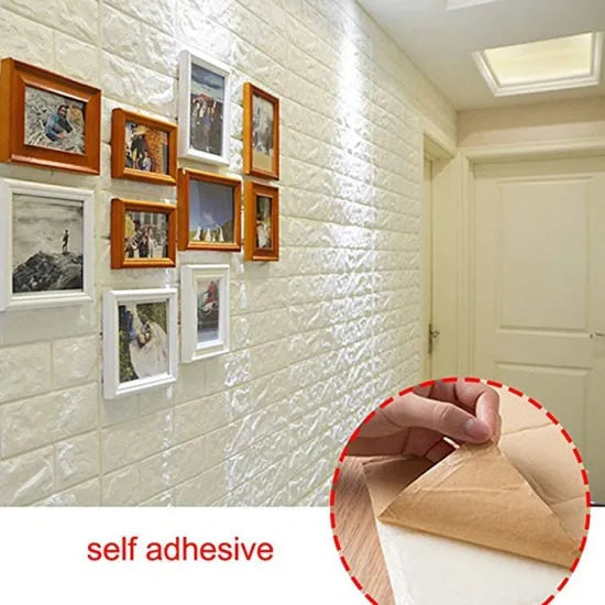 3D Waterproof Foam Brick Wallpaper - (2.25 X 2.50 Feet)