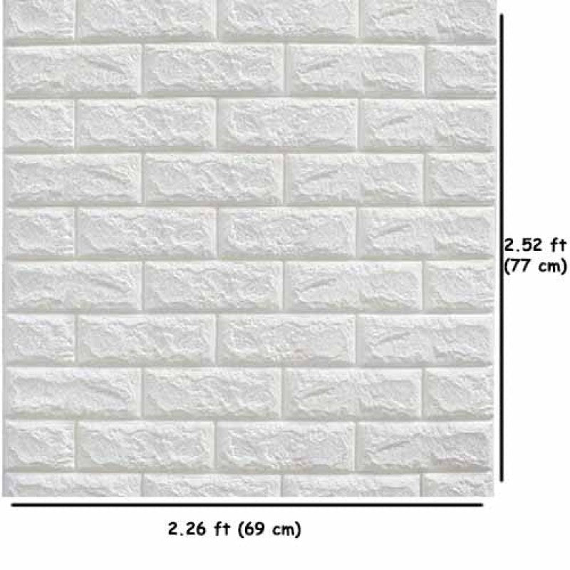 3D Waterproof Foam Brick Wallpaper - (2.25 X 2.50 Feet)