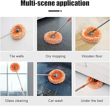 360° Rotating Multi-Functional Spin Mop with Extendable Stainless Steel Handle