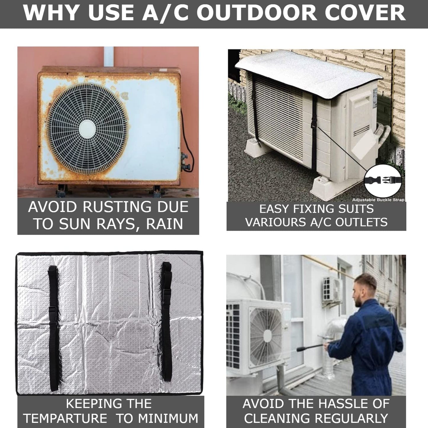 AC Outdoor Cover – Waterproof, Sun & Dust Protection | 1 - 1.5 Ton