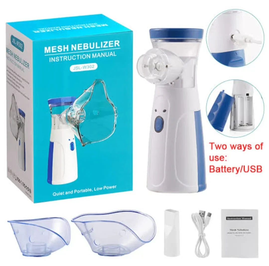 Portable Mesh Nebulizer – Inhaler for Adults & Kids | Silent Steam Machine for Asthma & Cold Relief