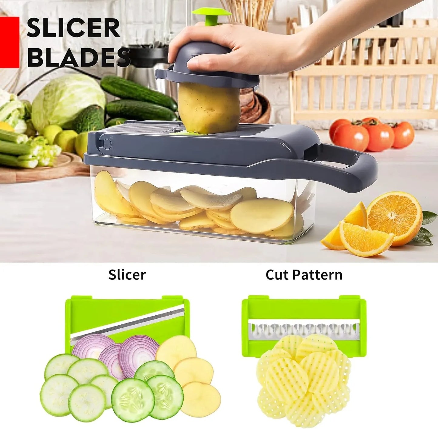 16-In-1 Multifunctional Vegetable Cutter & Slicer
