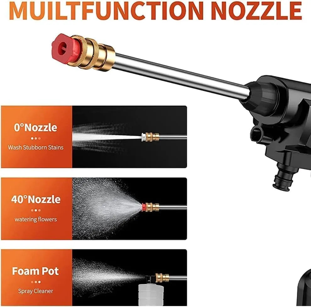 Car Wash Spray Gun | 48V High Pressure Lithium Battery | Wireless Foam Jet Washer