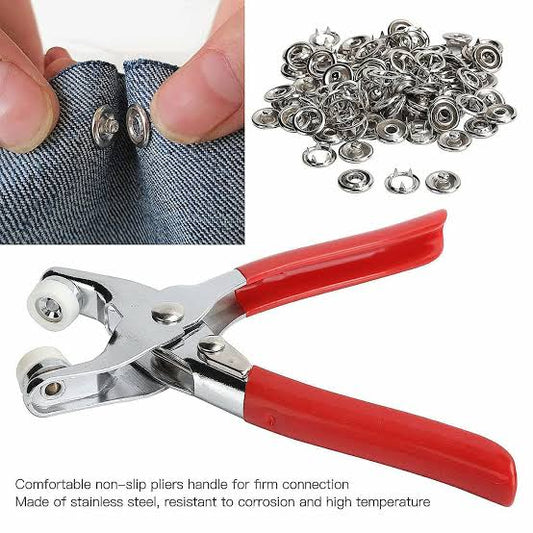 Metal Snap Button Set With Hand Press Plier
