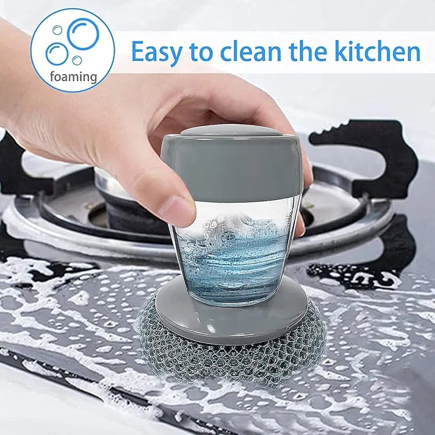 Buy 1 Get 1 FREE | Kitchen Dish Scrubber with Soap Dispenser | 2 Pcs