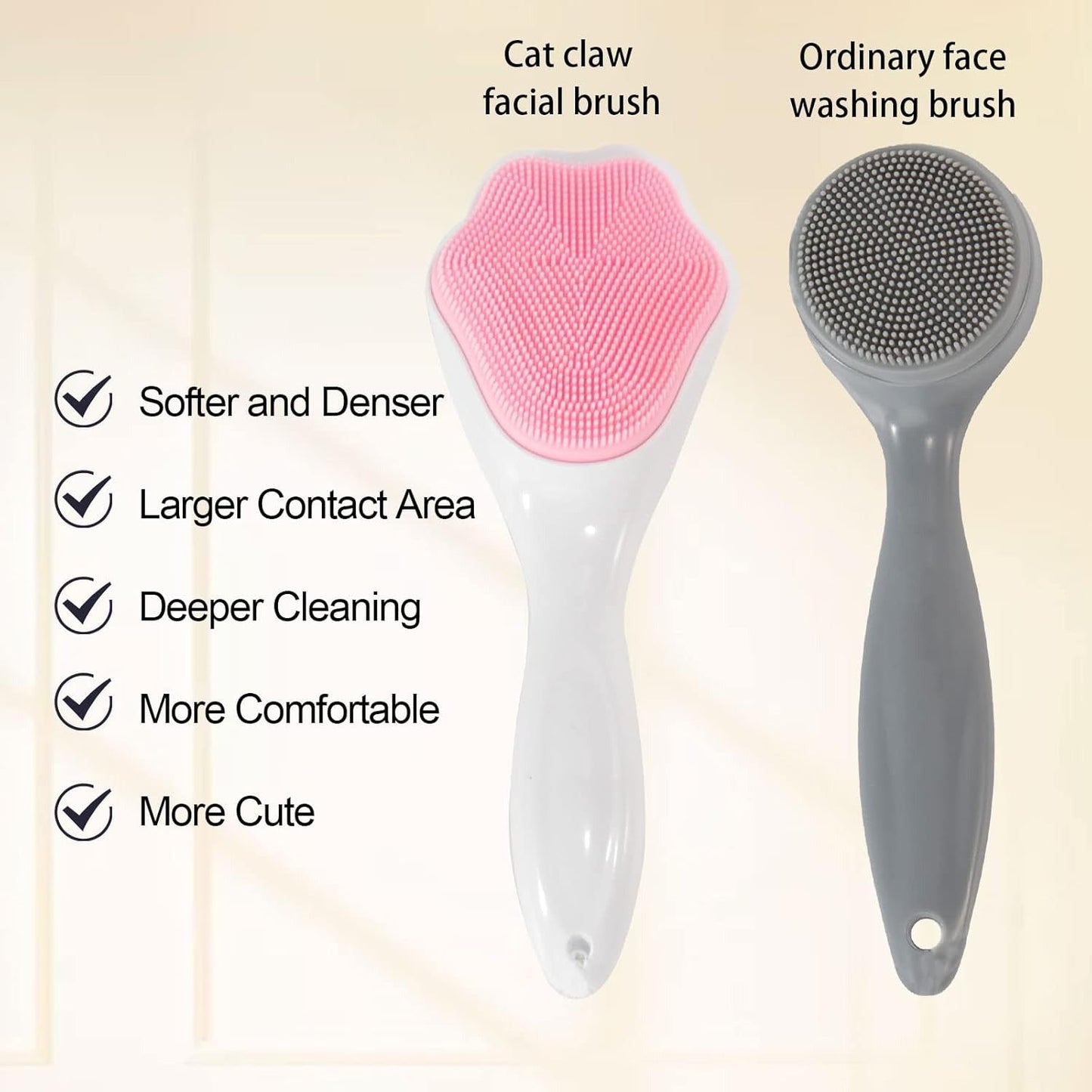 Silicone Face Scrubber Exfoliating Brush Manual Handheld Facial Cleansing Soft Bristles