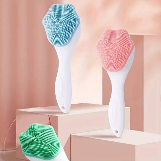 Silicone Face Scrubber Exfoliating Brush Manual Handheld Facial Cleansing Soft Bristles