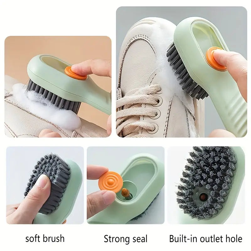 Multi-Functional Cleaning Brush With Soap Dispenser